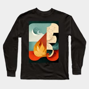 Four Abstract Elements Long Sleeve T-Shirt